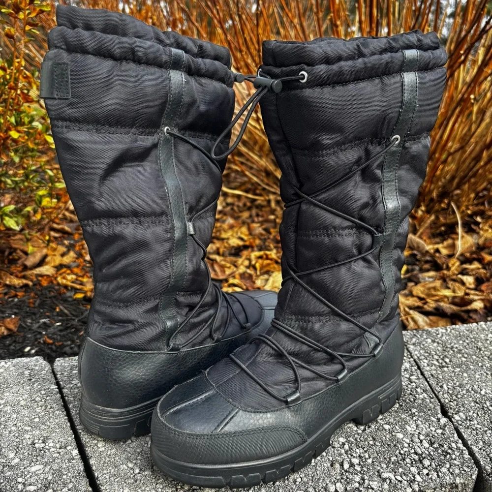 Lauren Ralph Lauren Quinly Black Winter Boots Size 9 - Picture 1 of 14